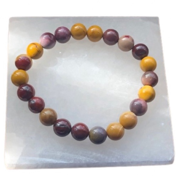 NEW 8mm Tourmaline Quartz, Mookaite, Moss Agate Beaded Stretch Bracelets - Picture 6 of 8